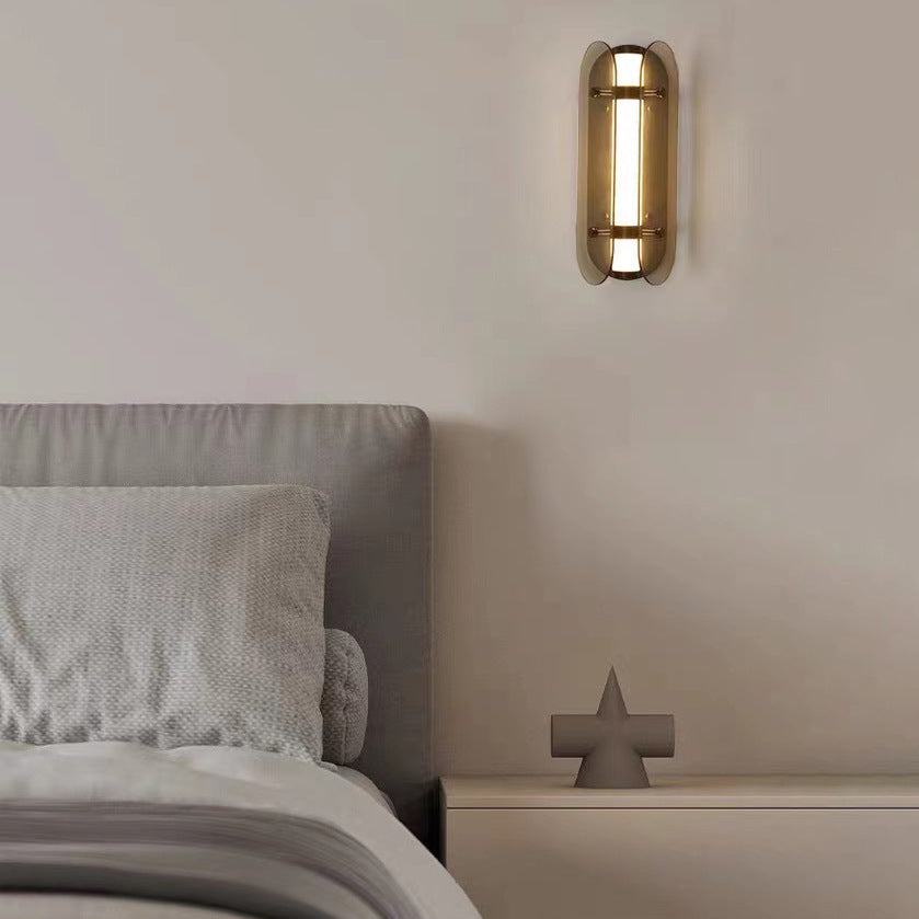 Oval Copper Glass Living Wall Lamp