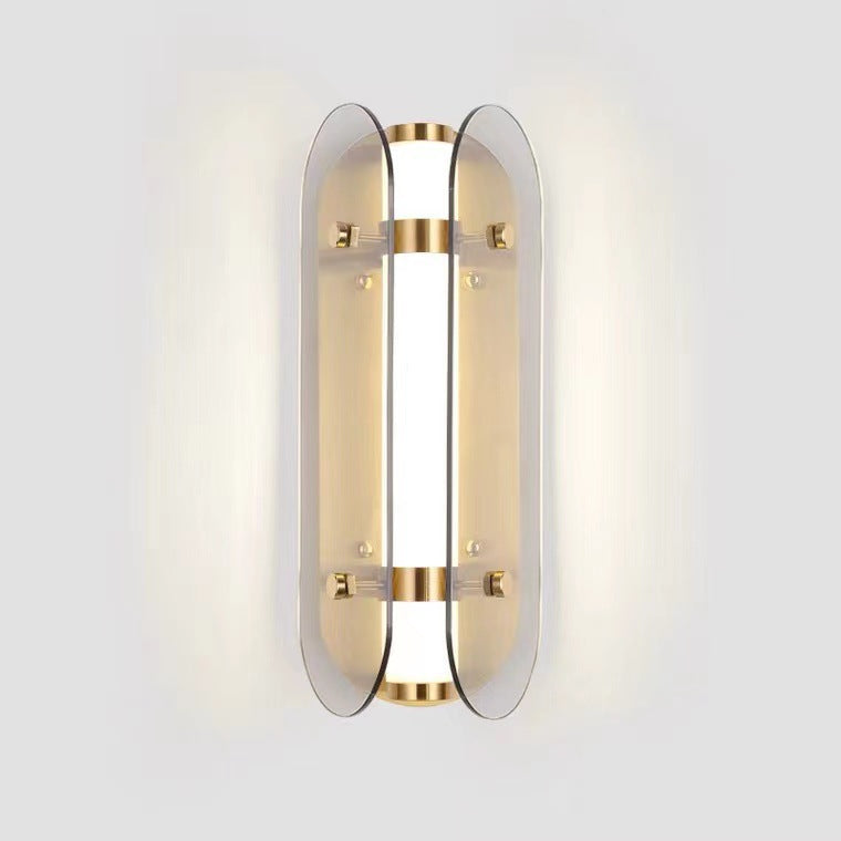 Oval Copper Glass Living Wall Lamp