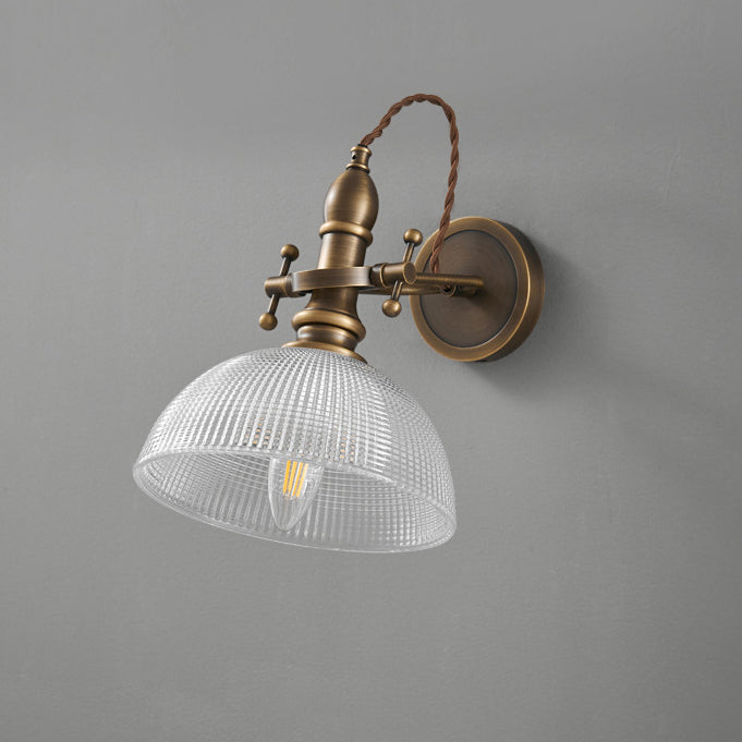 Dome Copper Glass Bedroom Wall Lamp