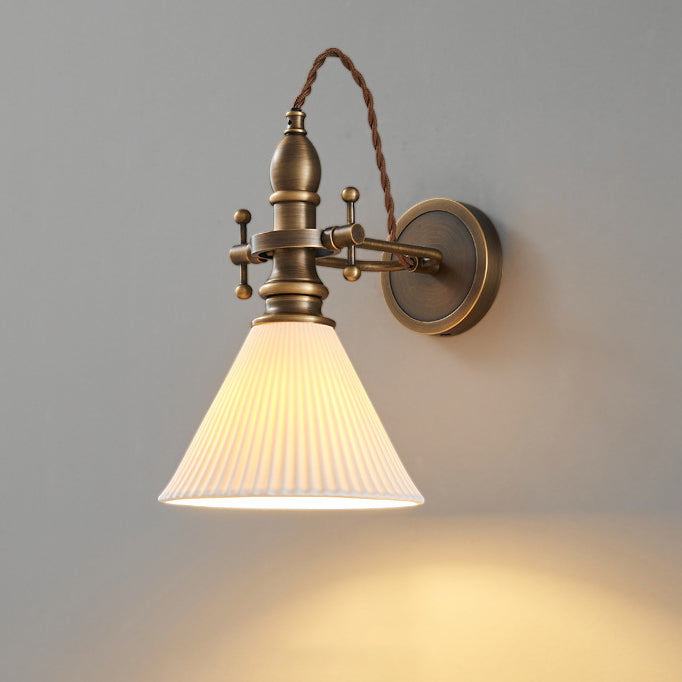 Dome Copper Glass Bedroom Wall Lamp