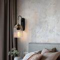 Cylinder Iron Glass Bedroom Wall Lamp