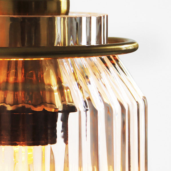 Cylinder Iron Glass Bedroom Wall Lamp