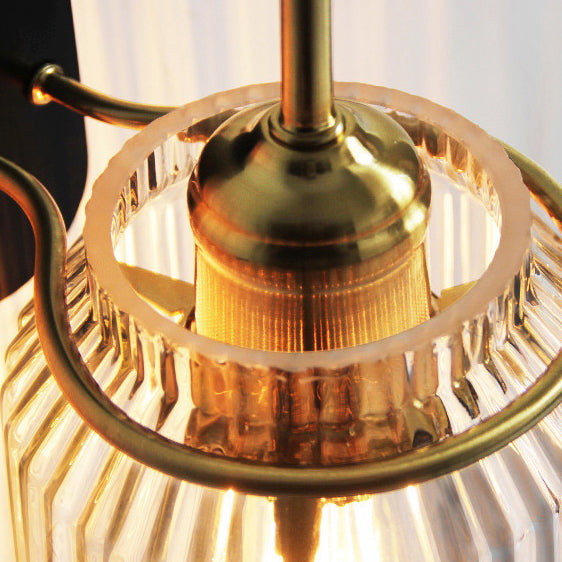 Cylinder Iron Glass Bedroom Wall Lamp