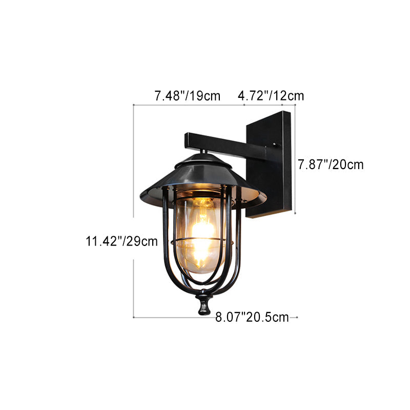 Birdcage Iron Glass Patio Outdoor Light