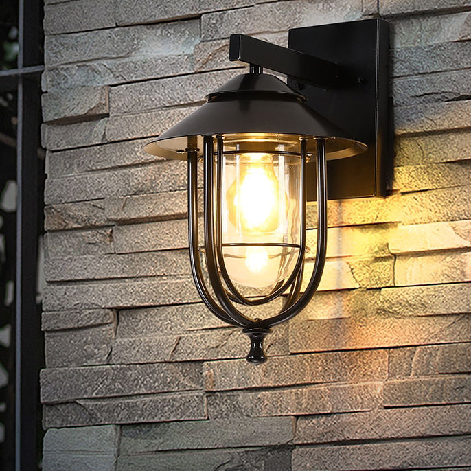 Birdcage Iron Glass Patio Outdoor Light