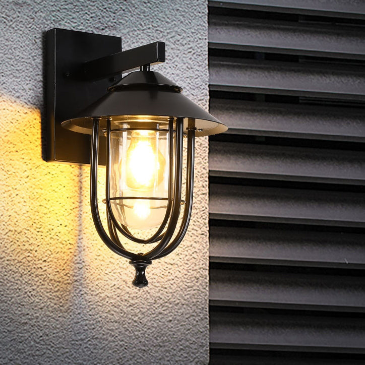 Birdcage Iron Glass Patio Outdoor Light