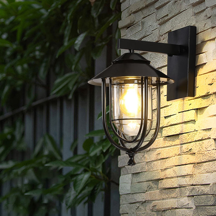 Birdcage Iron Glass Patio Outdoor Light