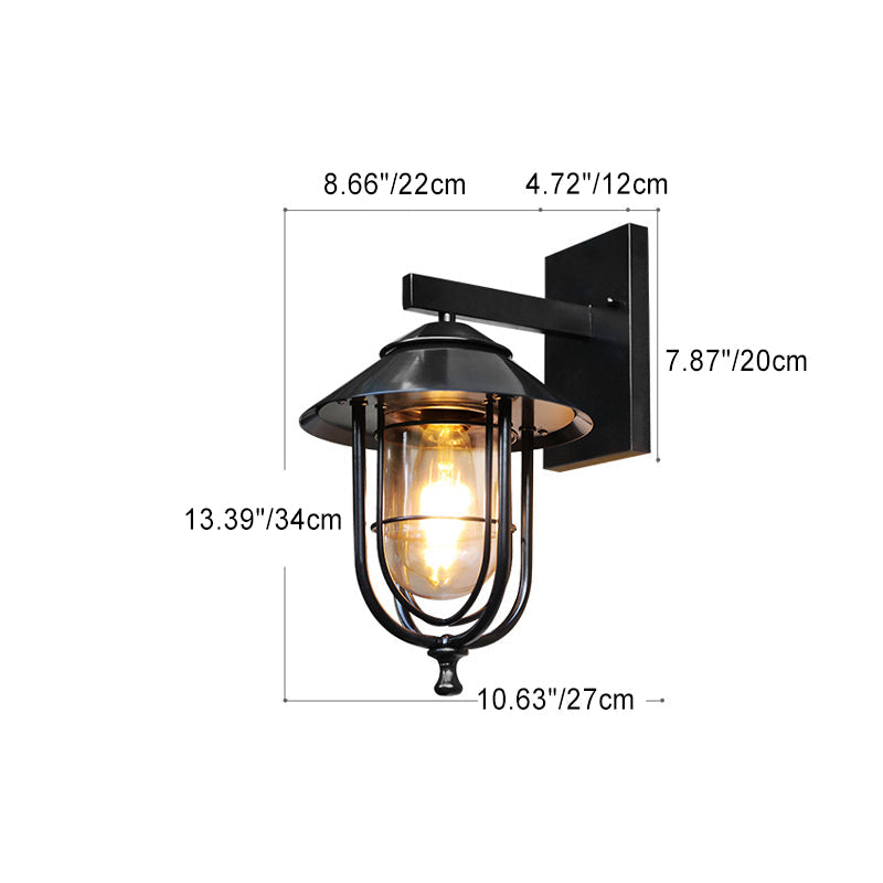 Birdcage Iron Glass Patio Outdoor Light