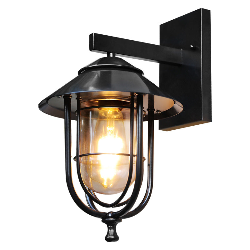 Birdcage Iron Glass Patio Outdoor Light