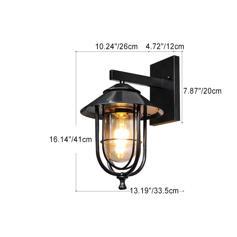 Birdcage Iron Glass Patio Outdoor Light