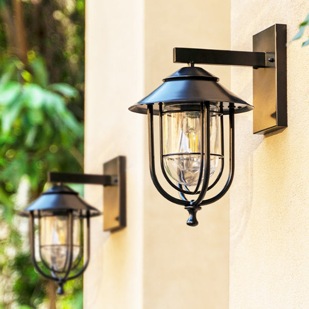 Birdcage Iron Glass Patio Outdoor Light