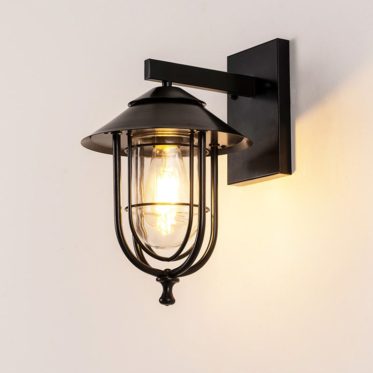 Birdcage Iron Glass Patio Outdoor Light