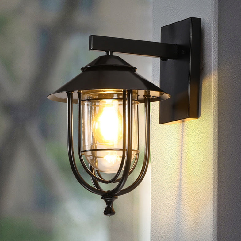Birdcage Iron Glass Patio Outdoor Light