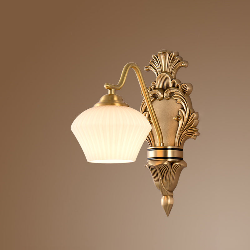 Cake Dome Brass Glass Wall Lamp