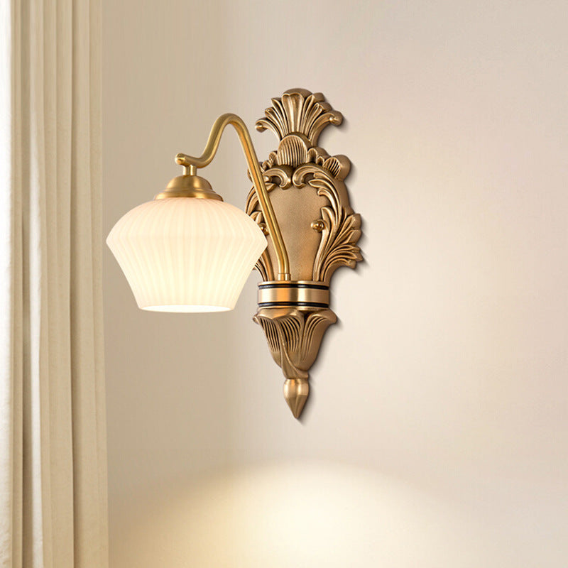 Cake Dome Brass Glass Wall Lamp