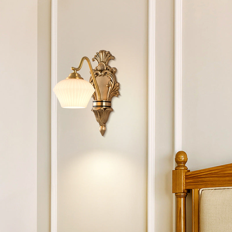 Cake Dome Brass Glass Wall Lamp