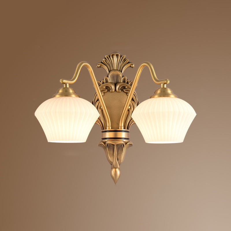 Cake Dome Brass Glass Wall Lamp