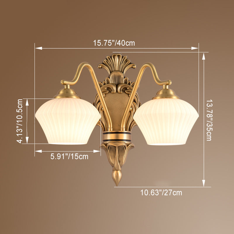 Cake Dome Brass Glass Wall Lamp