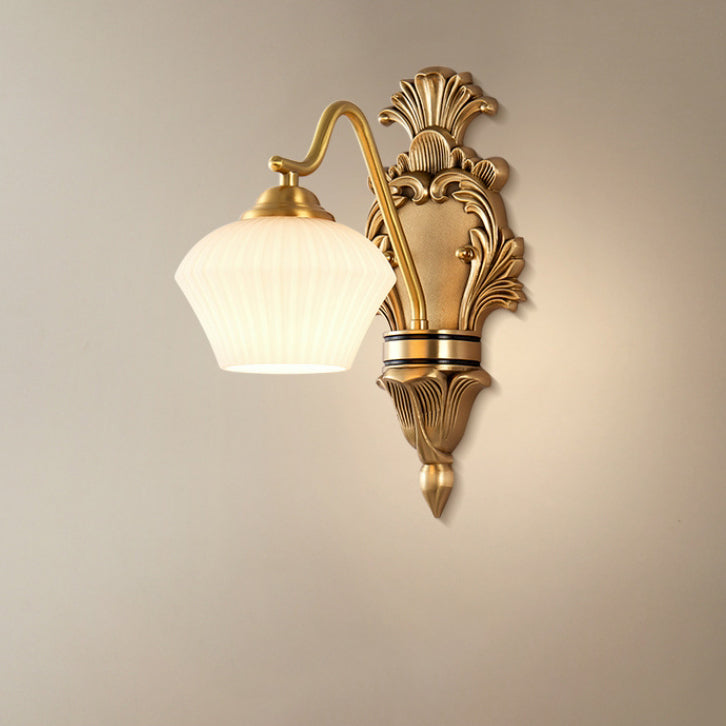 Cake Dome Brass Glass Wall Lamp