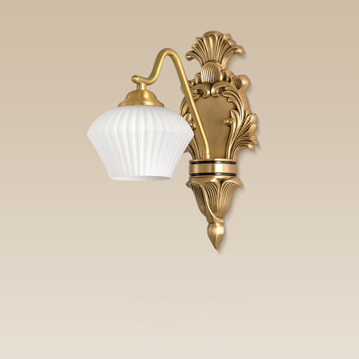 Cake Dome Brass Glass Wall Lamp