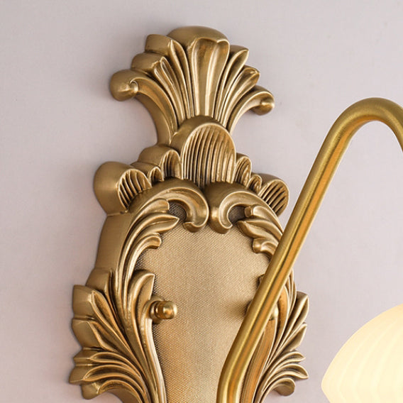 Cake Dome Brass Glass Wall Lamp