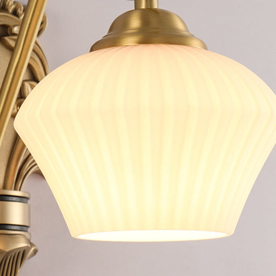 Cake Dome Brass Glass Wall Lamp