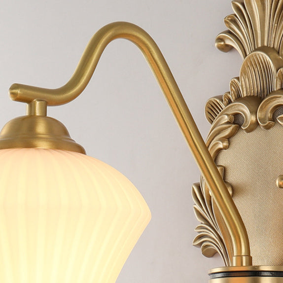 Cake Dome Brass Glass Wall Lamp