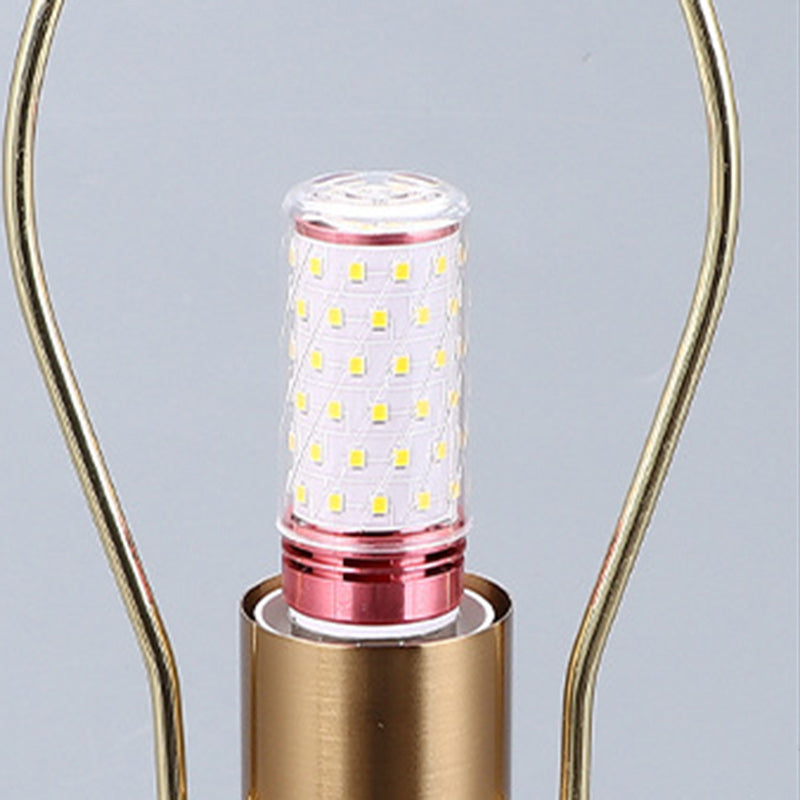 Circle Copper Metal Fabric Table Lamp