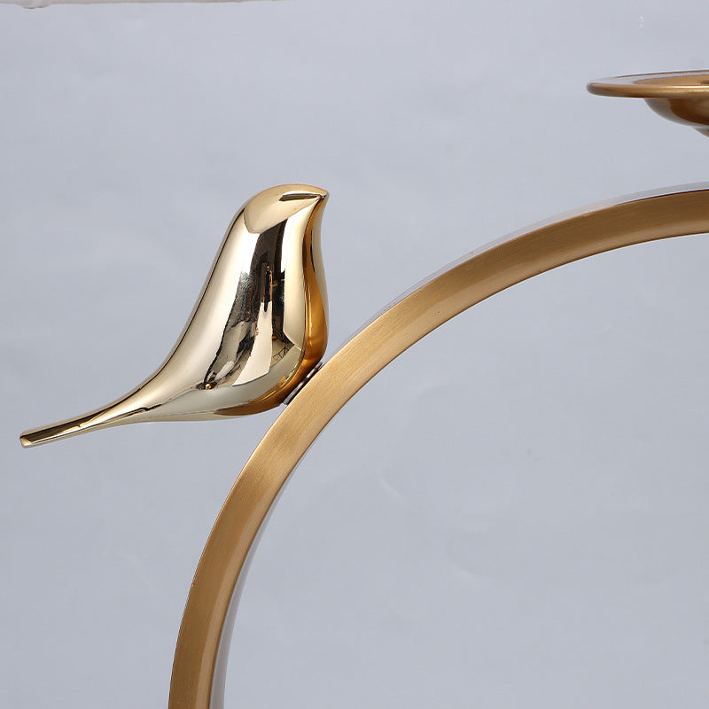 Circle Copper Metal Fabric Table Lamp