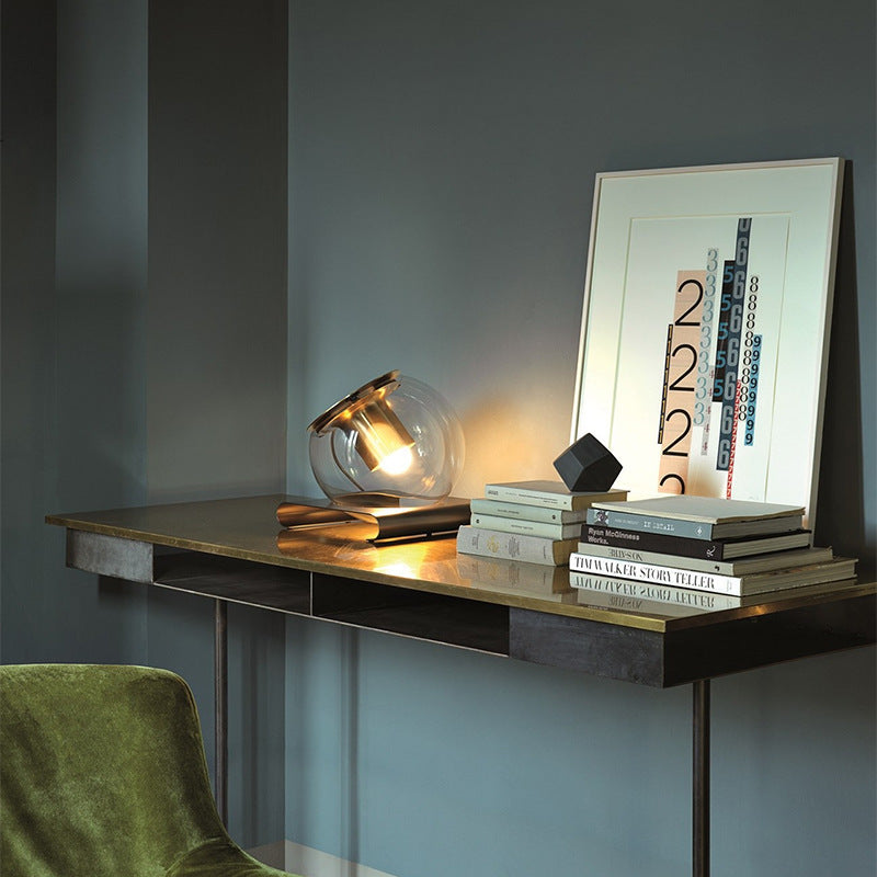 Sphere Metal Glass Bedroom Table Lamp