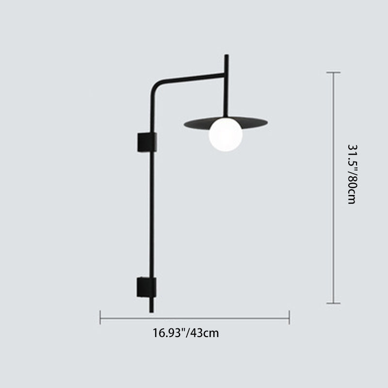 Flying Saucer Metal Glass Wall Lamp