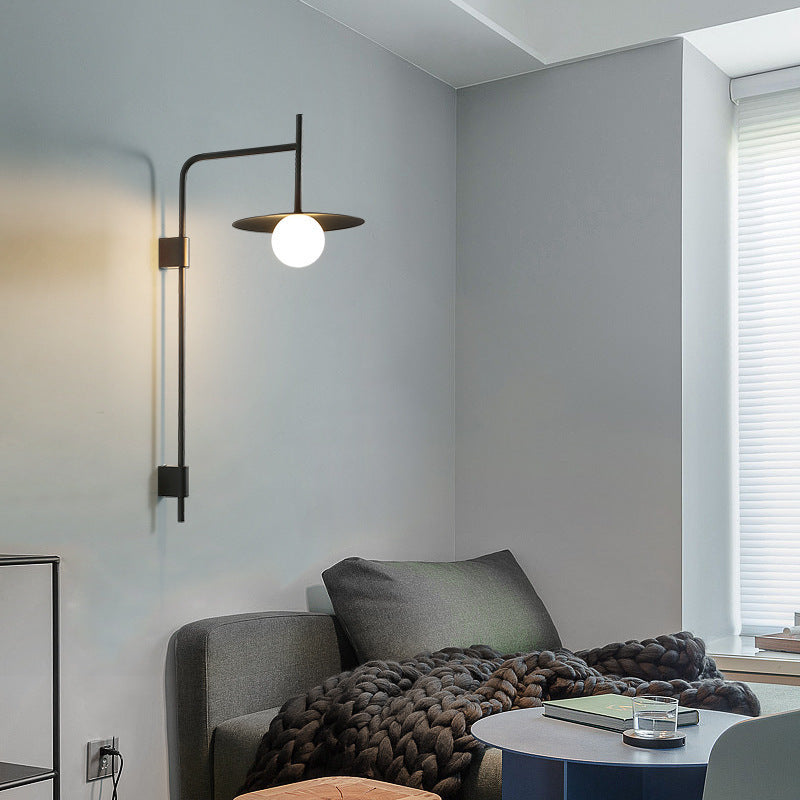 Flying Saucer Metal Glass Wall Lamp
