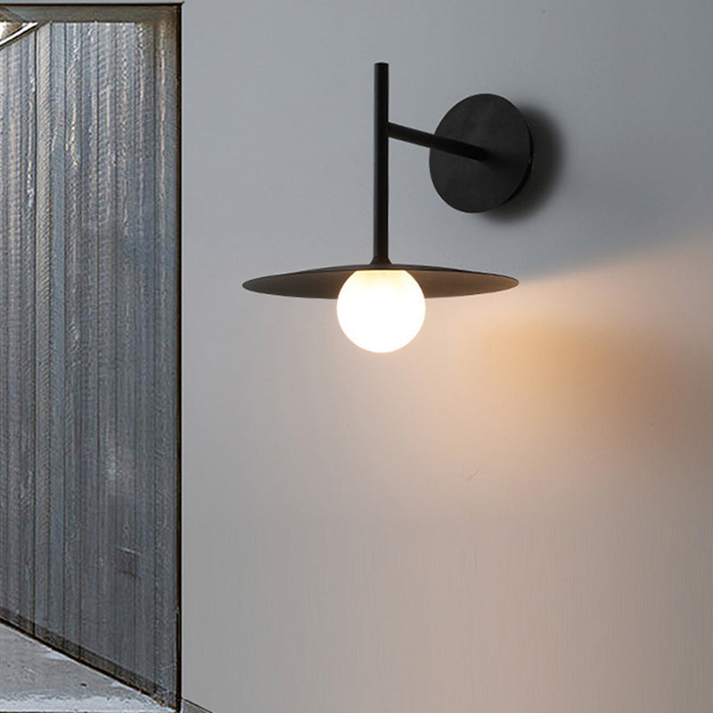 Flying Saucer Metal Glass Wall Lamp