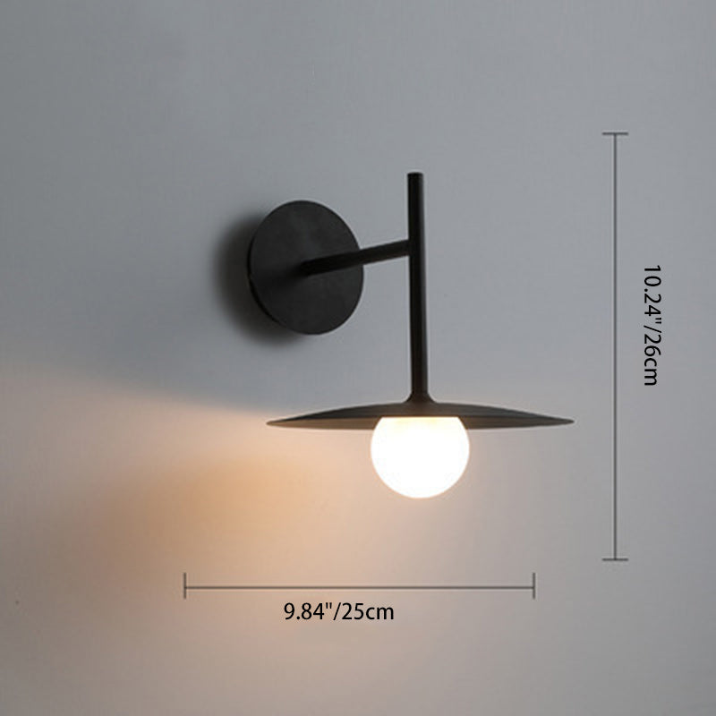 Flying Saucer Metal Glass Wall Lamp