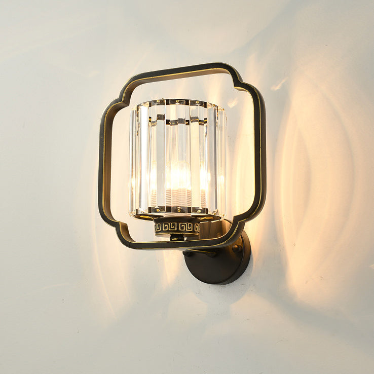 Cylinder Iron Crystal Living 2-Light Wall Lamp
