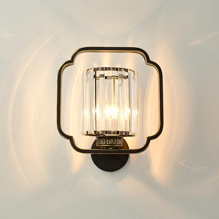 Cylinder Iron Crystal Living 2-Light Wall Lamp