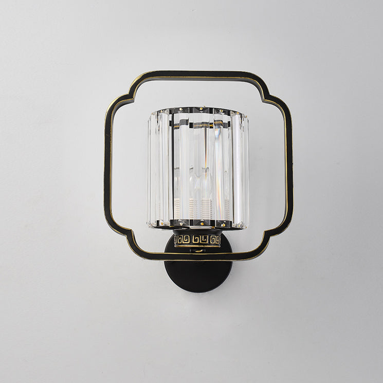 Cylinder Iron Crystal Living 2-Light Wall Lamp