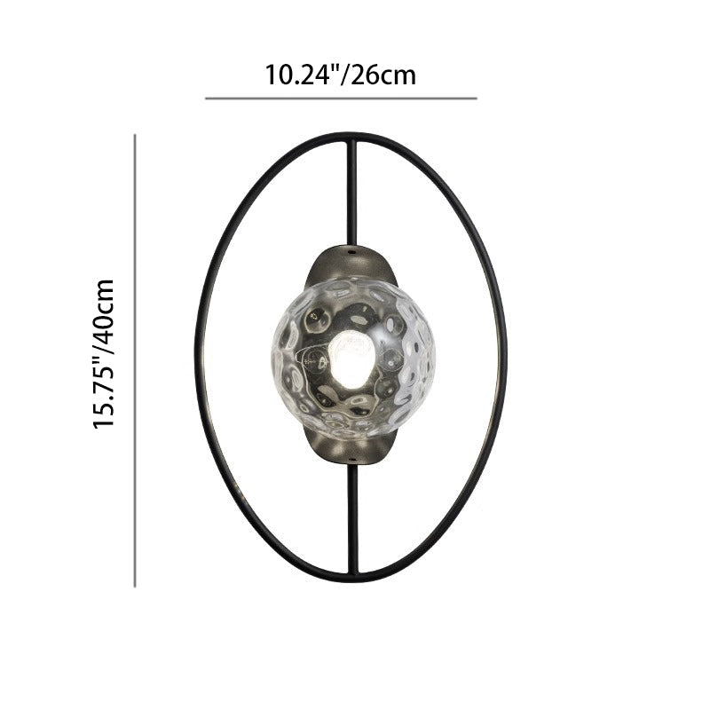 Oval Iron Living Room Wall Lamp