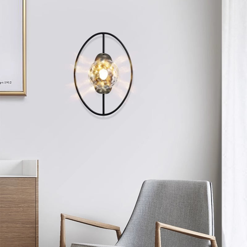 Oval Iron Living Room Wall Lamp