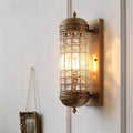 Cylinder Metal Crystal Hallway Wall Lamp