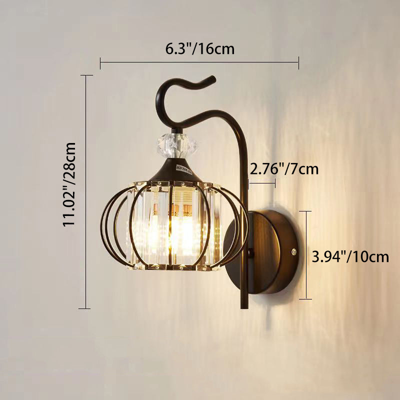 Pumpkin Globe Iron Glass Wall Lamp