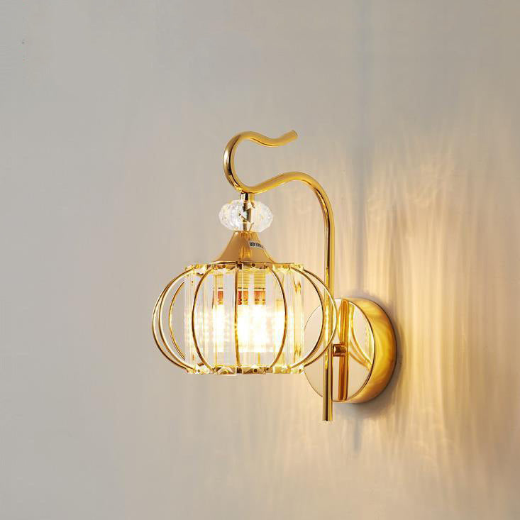 Pumpkin Globe Iron Glass Wall Lamp