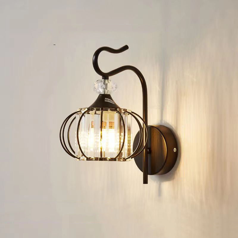 Pumpkin Globe Iron Glass Wall Lamp