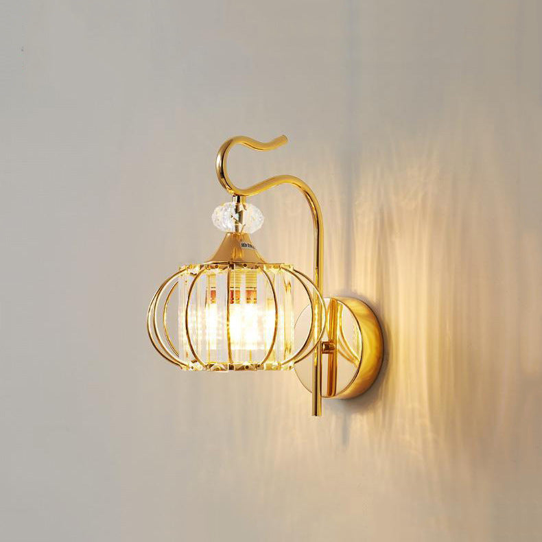 Pumpkin Globe Iron Glass Wall Lamp