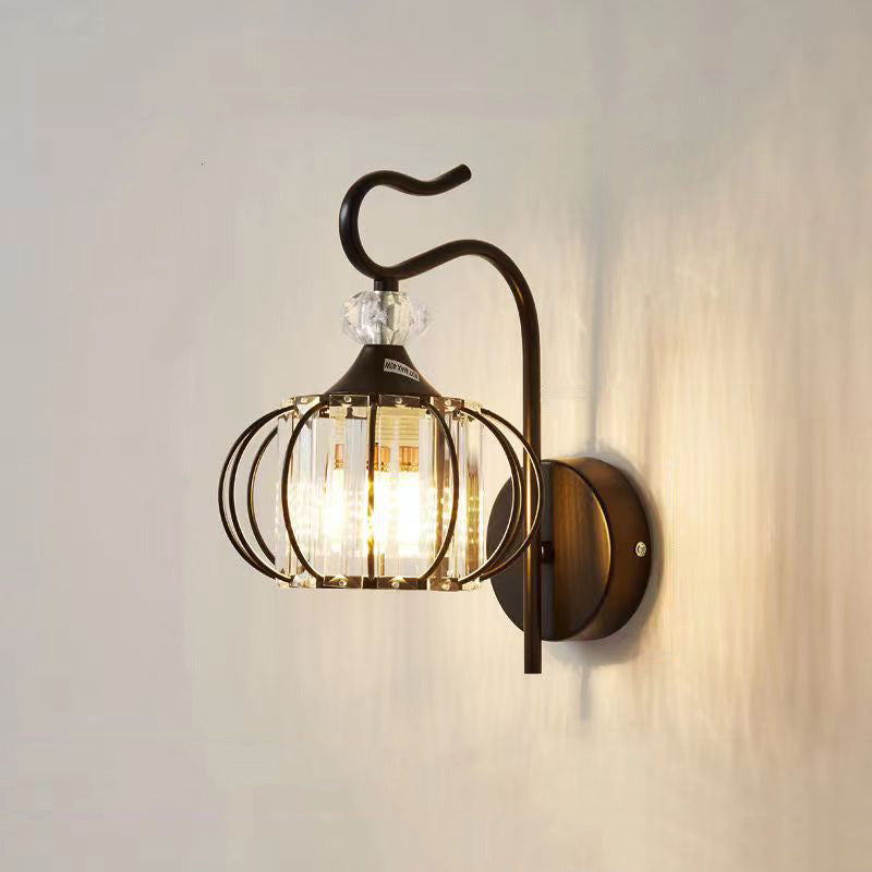 Pumpkin Globe Iron Glass Wall Lamp