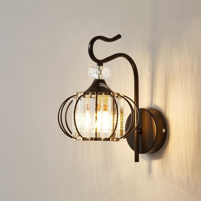 Pumpkin Globe Iron Glass Wall Lamp