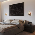 Rectangular Iron Crystal Bedroom Wall Lamp