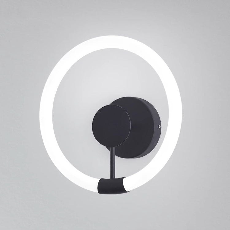 Round Iron Acrylic Bedroom Wall Lamp
