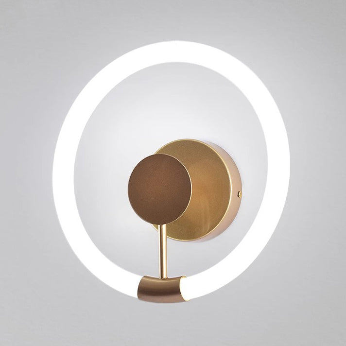 Round Iron Acrylic Bedroom Wall Lamp