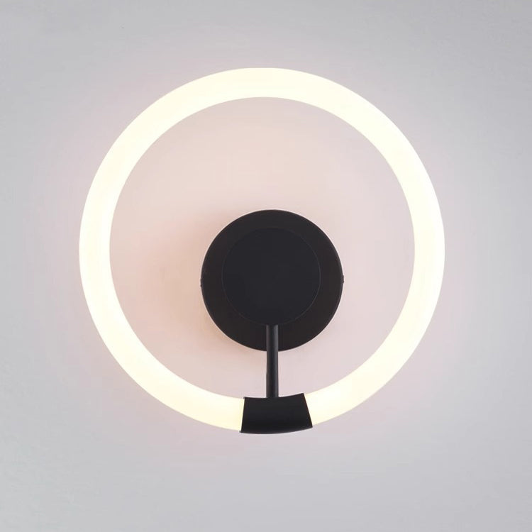 Round Iron Acrylic Bedroom Wall Lamp